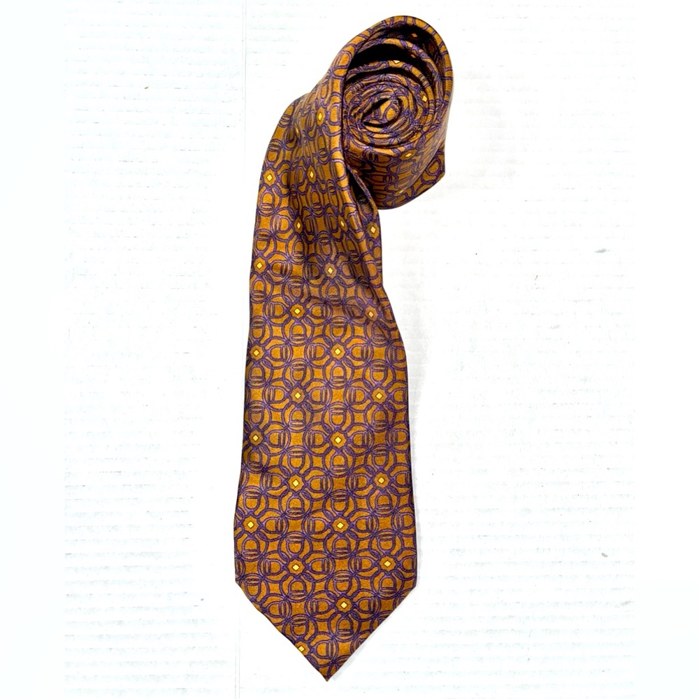 Richel‎ Royal Tie Necktie 100% Silk Brown Purple Church Business Office